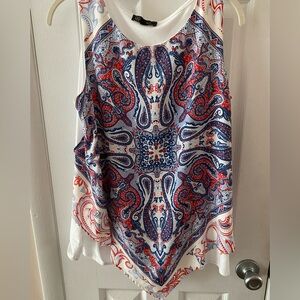 Diane Gilman Paisley Print Sleeveless Easy Top